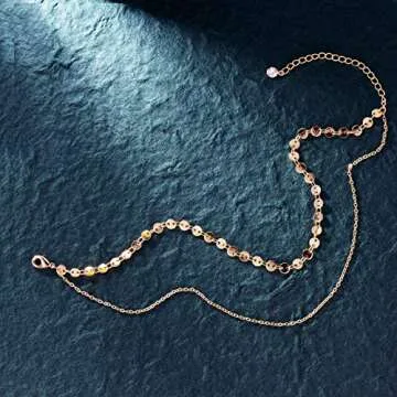 LOYATA Ankle Bracelets For Women Coin Anklet Boho Layered Anklets Double Chain Disc Coin Ankle Bracelet Womens Ankle Bracelet Gift For Her Anklets For Women Christamas Gift