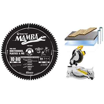 Amana Tool Mamba MA10080 Carbide Tipped Thin Kerf Circular Saw Blade for Plastic Laminate Flooring, ...