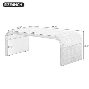 kevinplus 47'' Minimalist Coffee Table - Chic Design for Living Room