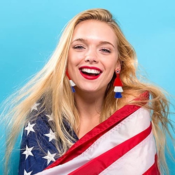 Patriotic Tassel Beaded Earrings for 4th of July Celebrations