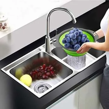 Webanker Kitchen Collapsible Colander Space Saver Silicone Strainer