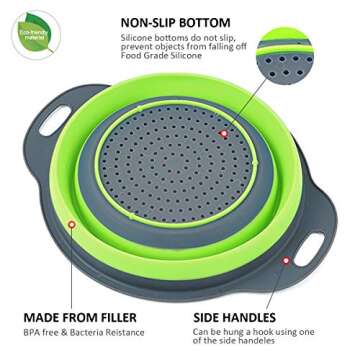Webanker Kitchen Collapsible Colander Space Saver Silicone Strainer