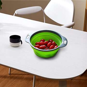 Webanker Kitchen Collapsible Colander Space Saver Silicone Strainer