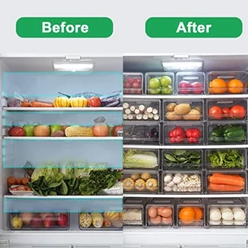 YekouMax Stackable Fridge Organizers with Pull-Out Drawers