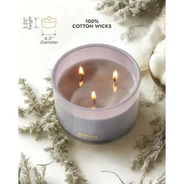96NORTH Luxury White Sage Candle | Large 3 Wick Jar Candle | Up to 50 Hours Burning Time | 100% Natural Soy Wax | Relaxing Aromatherapy Aesthetic Candles | Housewarming Gift for Men and Women