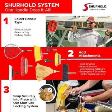 Shurhold 6" Polystyrene Medium Bristle Deck Brush - Durable & Efficient Cleaning Tool