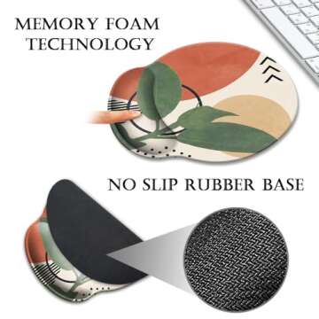 HOPONY Ergonomic Mouse Pad with Wrist Support Gel Rest, Comfortable for Computer, Laptop, Pain Relief with Non-Slip Rubber Base, 9 x 10 in,Modern Abstract