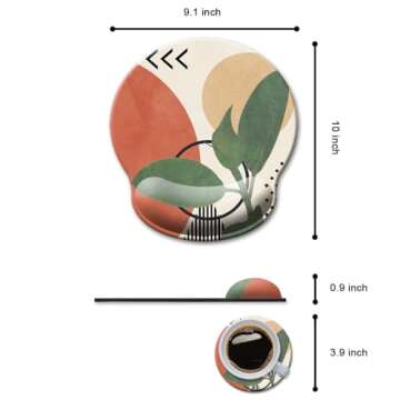 HOPONY Ergonomic Mouse Pad with Wrist Support Gel Rest, Comfortable for Computer, Laptop, Pain Relief with Non-Slip Rubber Base, 9 x 10 in,Modern Abstract