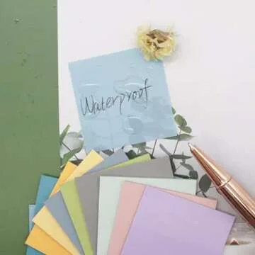 Dreamty Transparent Sticky Note Pads 3x3 PET Waterproof Self-Adhesive Memo, Pack of 10, 500 Sheets (Colorful, 1.76x1.76)