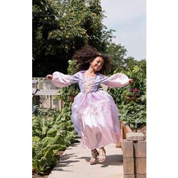 Little Adventures Deluxe Rapunzel Princess Dress Up Costume (Large Age 5-7) - Machine Washable Child Pretend Play and Party Dress with No Glitter