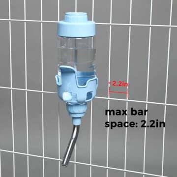 Vannon Dog Water Dispenser for Cage, 15oz Auto Feeding Crate Water Bottle for Dogs, Cats & Rabbits, Pet Nozzle Diameter: 12mm, BPA Free, Blue
