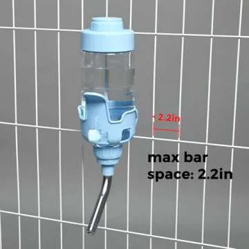 Vannon Dog Water Dispenser for Cage, 15oz Auto Feeding Crate Water Bottle for Dogs, Cats & Rabbits, Pet Nozzle Diameter: 12mm, BPA Free, Blue