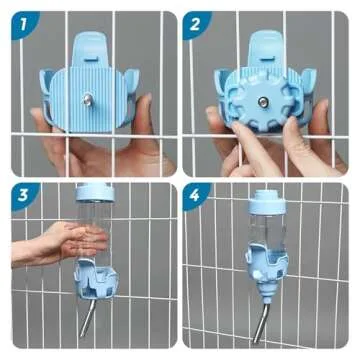 Vannon Dog Water Dispenser for Cage, 15oz Auto Feeding Crate Water Bottle for Dogs, Cats & Rabbits, Pet Nozzle Diameter: 12mm, BPA Free, Blue