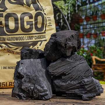 FOGO Super Premium Hardwood Lump Charcoal, Natural, Large Sized Lump Charcoal for Grilling and Smoking, Restaurant Quality, 35 Pound Bag
