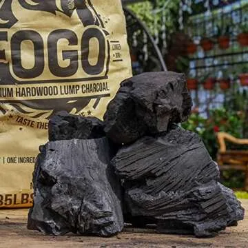 FOGO Super Premium Hardwood Lump Charcoal, Natural, Large Sized Lump Charcoal for Grilling and Smoking, Restaurant Quality, 35 Pound Bag