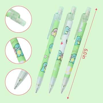 ITAWIXS Cute Mechanical Pencil Set - 4 Pcs 0.5mm with Refills for School & Art Supplies