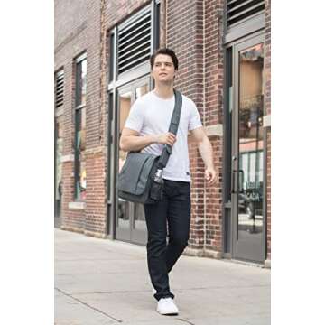 Travelon Men's Anti-Theft Urban N/s Messenger Bag, Slate, One Size