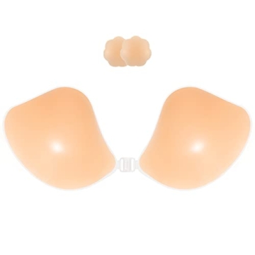 Niidor Sticky Bra, Strapless Adhesive Bra for Women, Invisible Siliocne Bra with Nipple Covers for B...