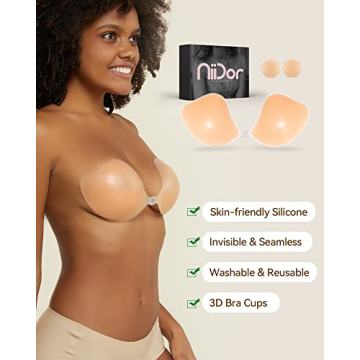 Niidor Sticky Bra for Women - Invisible Silicone Support