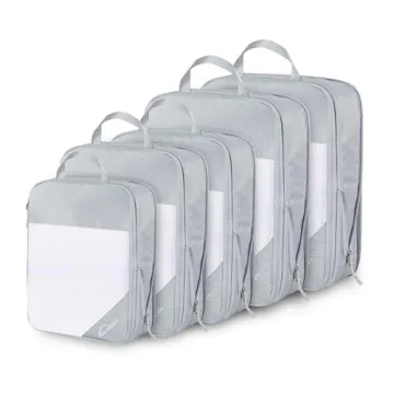 Compression Packing Cubes for Travel - 5 Set, Stylish Organizers for Luggage