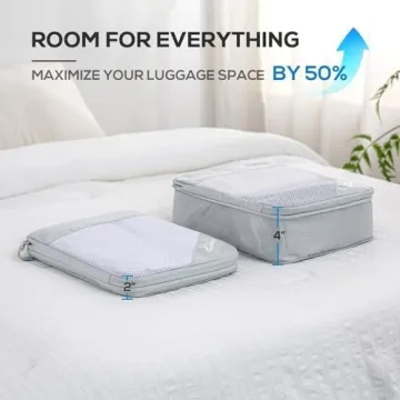 Compression Packing Cubes for Travel - 5 Set & Organize Easily