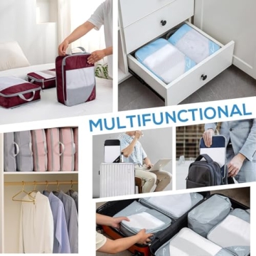 Compression Packing Cubes for Travel - 5 Set & Organize Easily