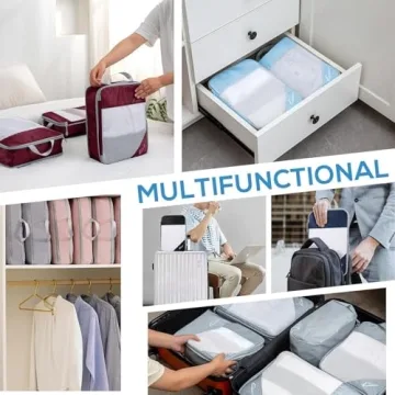 Compression Packing Cubes for Travel - 5 Set & Organize Easily