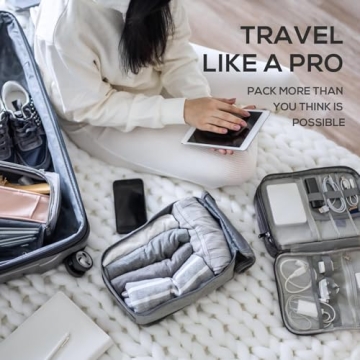 Compression Packing Cubes for Travel - 5 Set & Organize Easily