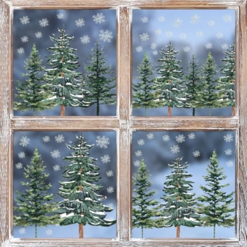 Horaldaily 130 PCS Christmas Window Cling Sticker Set for Festive Decor