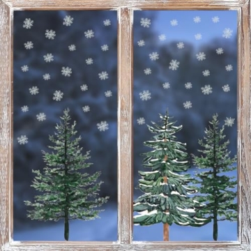 Horaldaily 130 PCS Christmas Window Cling Sticker Set