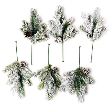 CraftMore Frosted Forest Pine Pick Set of 6