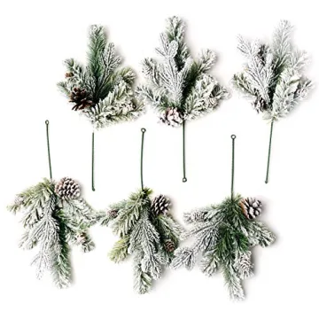 CraftMore Frosted Forest Pine Pick Set of 6