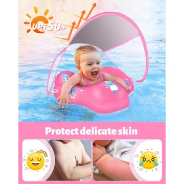 LAYCOL Baby Swimming Float with Sun Protection Canopy