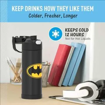 THERMOS FUNTAINER 16 Ounce Batman Insulated Bottle
