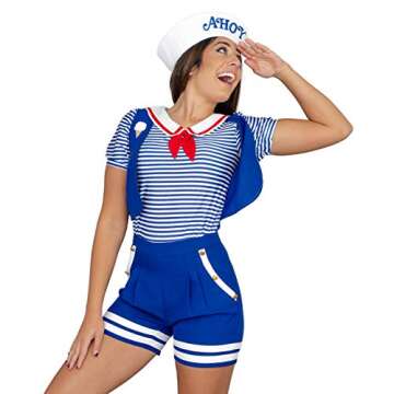 Costume Agent Adult Womens Robin Ahoy Sailor Halloween Costume Cosplay Set (Small/Medium)