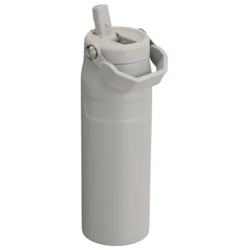 Stanley IceFlow Flip Straw 2.0 Water Bottle 24 OZ | Built-In Straw with Larger Opening | Lightweight & Leak-Resistant | Insulated Stainless Steel | BPA-Free | Ash