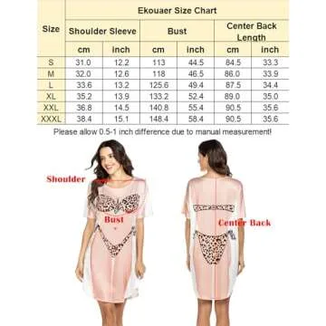 Ekouar Womens Bikini Print Tshirt Cover Up Funny Dress Short Sleeve Comfortable Bathing Suit Shirt Leopard Print Multi XXL