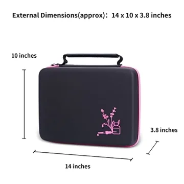 HESPLUS Essential Oil Storage Carrying Case Holder Organizer Holds 70 Bottles 5ml 10ml 15ml 20ml Bottles & Roller Bottles Portable Aromatherapy Collection Case Travel Hard Box Organizer Bag（Pink 70）