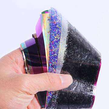 50 roll Spring Pink Lace Marble Series Nail Foil Flower Dream Catcher Transfer Sticker Nail Art(Random)