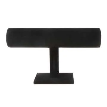 TENINYU Hovering T-Bar Bracelet Necklace Earring Bangle Pendants Anklet Tower Watch Key Jewelry Display Stand Home Organization for Women & Men (Black Velvet)