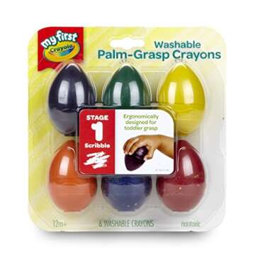 Crayola My First Crayola Palm-Grip Crayons - Perfect for Little Hands, 6 Count