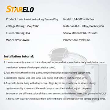 STARELO Durable Power Inlet and Plug Box Set - Safe Connection