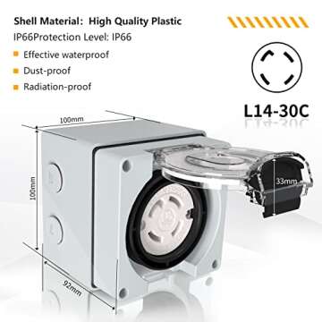 STARELO Durable Power Inlet and Plug Box Set - Safe Connection