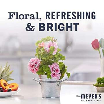 Mrs. Meyer's Hand Soap Refill, Made with Essential Oils, Biodegradable Formula, Geranium, 33 Fl. Oz