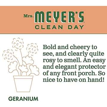 Mrs. Meyer's Hand Soap Refill, Made with Essential Oils, Biodegradable Formula, Geranium, 33 Fl. Oz