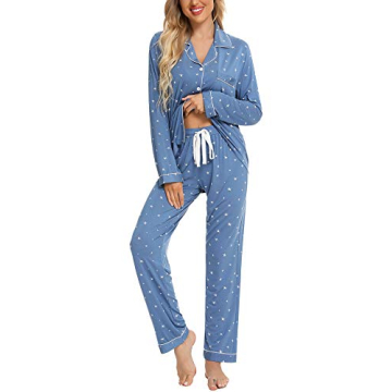 Anjue Christmas Pajama Set Womens Sleepwear Red Pajamas Lightweight Two Piece Sleep Set Bridesmaid P...