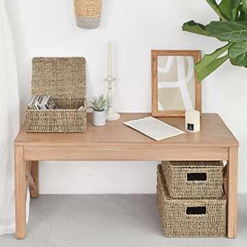 StorageWorks Hand-Woven Wicker Baskets with Lids