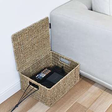 StorageWorks Hand-Woven Wicker Baskets with Lids