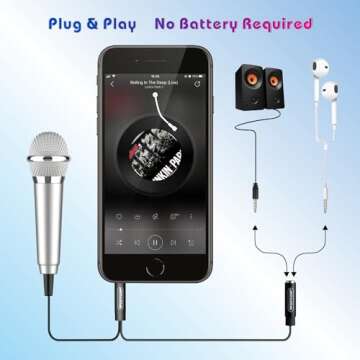 Wootrip [2PCS] Mini Karaoke Microphone, Mini Voice Recording Microphone Portable Karaoke Mic for Sin...