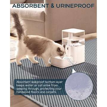 BurgeonNest 45"x32" Extra Large Cat Litter Mat, Honeycomb Double Layer Kitty Litter Trapping Mat, Urine Proof & Waterproof, Easy Clean, Machine Washable, Non-Slip, Scatter Control